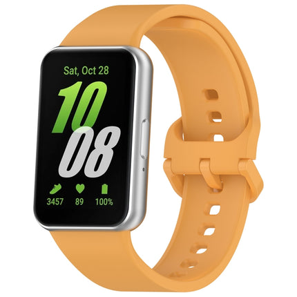 For Samsung Galaxy Fit 3 SM-R390 Solid Color Buckle Silicone Watch Band, White, Pink, Yellow, Orange, Red, Starlight, Wine Red, Sky Blue, Purple, Dark Green, Dark Blue, Black, Dark Gray, Gray Green - DealBuddy