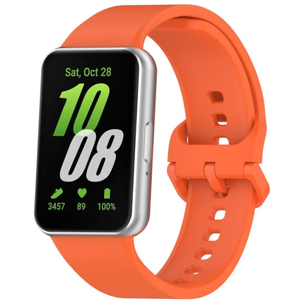 For Samsung Galaxy Fit 3 SM-R390 Solid Color Buckle Silicone Watch Band, White, Pink, Yellow, Orange, Red, Starlight, Wine Red, Sky Blue, Purple, Dark Green, Dark Blue, Black, Dark Gray, Gray Green - DealBuddy