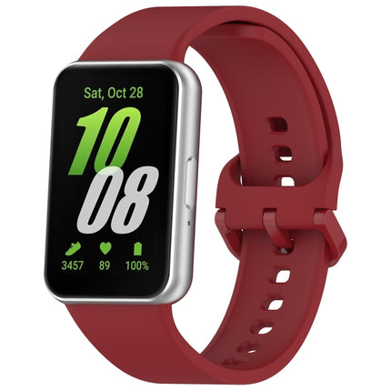 For Samsung Galaxy Fit 3 SM-R390 Solid Color Buckle Silicone Watch Band, White, Pink, Yellow, Orange, Red, Starlight, Wine Red, Sky Blue, Purple, Dark Green, Dark Blue, Black, Dark Gray, Gray Green - DealBuddy