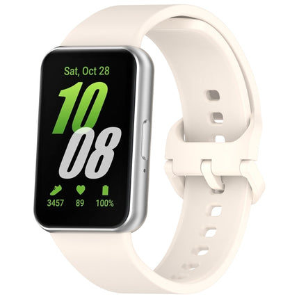For Samsung Galaxy Fit 3 SM-R390 Solid Color Buckle Silicone Watch Band, White, Pink, Yellow, Orange, Red, Starlight, Wine Red, Sky Blue, Purple, Dark Green, Dark Blue, Black, Dark Gray, Gray Green - DealBuddy
