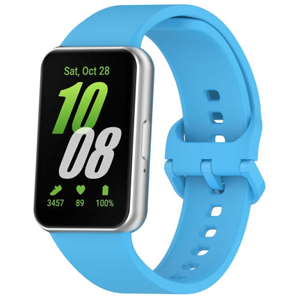 For Samsung Galaxy Fit 3 SM-R390 Solid Color Buckle Silicone Watch Band, White, Pink, Yellow, Orange, Red, Starlight, Wine Red, Sky Blue, Purple, Dark Green, Dark Blue, Black, Dark Gray, Gray Green - DealBuddy