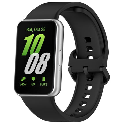 For Samsung Galaxy Fit 3 SM-R390 Solid Color Buckle Silicone Watch Band, White, Pink, Yellow, Orange, Red, Starlight, Wine Red, Sky Blue, Purple, Dark Green, Dark Blue, Black, Dark Gray, Gray Green - DealBuddy