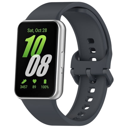 For Samsung Galaxy Fit 3 SM-R390 Solid Color Buckle Silicone Watch Band, White, Pink, Yellow, Orange, Red, Starlight, Wine Red, Sky Blue, Purple, Dark Green, Dark Blue, Black, Dark Gray, Gray Green - DealBuddy