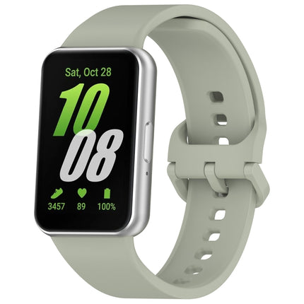 For Samsung Galaxy Fit 3 SM-R390 Solid Color Buckle Silicone Watch Band, White, Pink, Yellow, Orange, Red, Starlight, Wine Red, Sky Blue, Purple, Dark Green, Dark Blue, Black, Dark Gray, Gray Green - DealBuddy