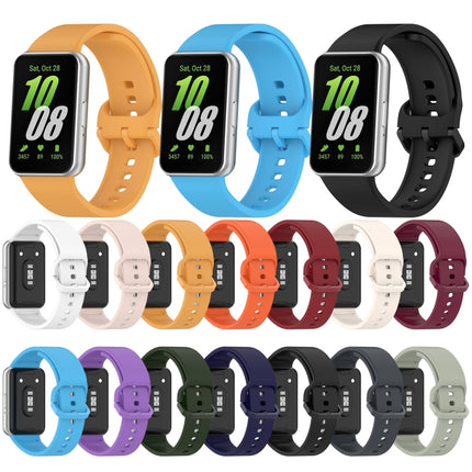 For Samsung Galaxy Fit 3 SM-R390 Solid Color Buckle Silicone Watch Band, White, Pink, Yellow, Orange, Red, Starlight, Wine Red, Sky Blue, Purple, Dark Green, Dark Blue, Black, Dark Gray, Gray Green - DealBuddy