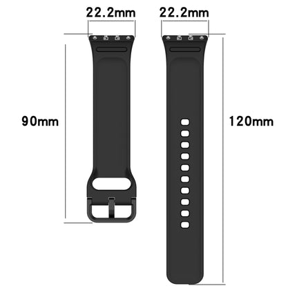 For Samsung Galaxy Fit 3 SM-R390 Solid Color Buckle Silicone Watch Band, White, Pink, Yellow, Orange, Red, Starlight, Wine Red, Sky Blue, Purple, Dark Green, Dark Blue, Black, Dark Gray, Gray Green - DealBuddy