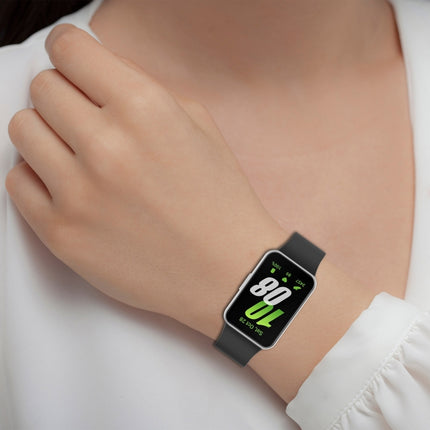 For Samsung Galaxy Fit 3 SM-R390 Solid Color Buckle Silicone Watch Band, White, Pink, Yellow, Orange, Red, Starlight, Wine Red, Sky Blue, Purple, Dark Green, Dark Blue, Black, Dark Gray, Gray Green - DealBuddy