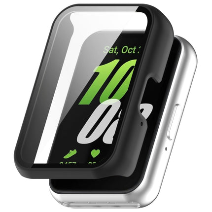 For Samsung Galaxy Fit 3 SM-R390 PC + Tempered Glass Film Integrated Watch Protective Case, Pink, Silver, Midnight Blue, Green, Black, Sakura Pink, Ink Blue, Pine Green, Ivory White, Transparent, Bright Black - DealBuddy
