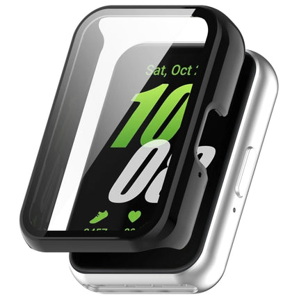 For Samsung Galaxy Fit 3 SM-R390 PC + Tempered Glass Film Integrated Watch Protective Case, Pink, Silver, Midnight Blue, Green, Black, Sakura Pink, Ink Blue, Pine Green, Ivory White, Transparent, Bright Black - DealBuddy