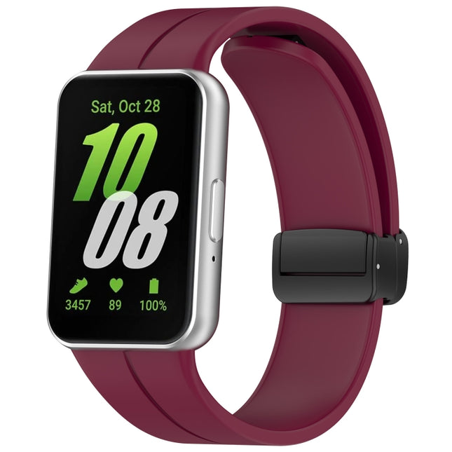 For Samsung Galaxy Fit 3 SM-R390 Magnetic Folding Buckle Silicone Watch Band