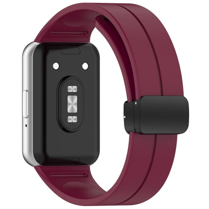 For Samsung Galaxy Fit 3 SM-R390 Magnetic Folding Buckle Silicone Watch Band, Wine Red, Dark Gray, Orange, Black, Midnight Blue, Dark Green, Green, Starlight, Pink, White - DealBuddy