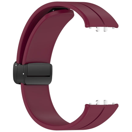 For Samsung Galaxy Fit 3 SM-R390 Magnetic Folding Buckle Silicone Watch Band, Wine Red, Dark Gray, Orange, Black, Midnight Blue, Dark Green, Green, Starlight, Pink, White - DealBuddy