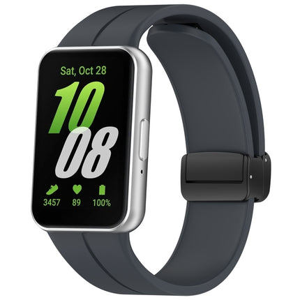 For Samsung Galaxy Fit 3 SM-R390 Magnetic Folding Buckle Silicone Watch Band, Wine Red, Dark Gray, Orange, Black, Midnight Blue, Dark Green, Green, Starlight, Pink, White - DealBuddy