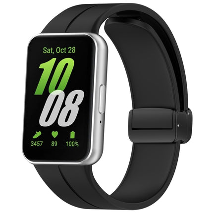For Samsung Galaxy Fit 3 SM-R390 Magnetic Folding Buckle Silicone Watch Band, Wine Red, Dark Gray, Orange, Black, Midnight Blue, Dark Green, Green, Starlight, Pink, White - DealBuddy