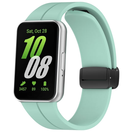 For Samsung Galaxy Fit 3 SM-R390 Magnetic Folding Buckle Silicone Watch Band, Wine Red, Dark Gray, Orange, Black, Midnight Blue, Dark Green, Green, Starlight, Pink, White - DealBuddy