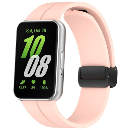 For Samsung Galaxy Fit 3 SM-R390 Magnetic Folding Buckle Silicone Watch Band, Wine Red, Dark Gray, Orange, Black, Midnight Blue, Dark Green, Green, Starlight, Pink, White - DealBuddy