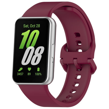 For Samsung Galaxy Fit 3 Solid Color Colorful Buckle Silicone Watch Band, Black, White, Sky Blue, Gray, Orange, Pink, Red, Yellow, Gray Green, Wine Red, Dark Blue, Purple - DealBuddy