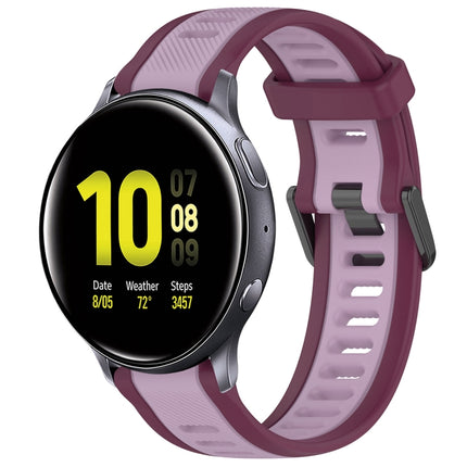 20mm Two Color Textured Silicone Watch Band, For Samsung  Galaxy Watch 4 Classic 42mm, For Samsung Galaxy Watch Active 2 44mm, For Samsung Galaxy Watch Active 2 40mm, For Samsung Galaxy Watch 42mm - DealBuddy
