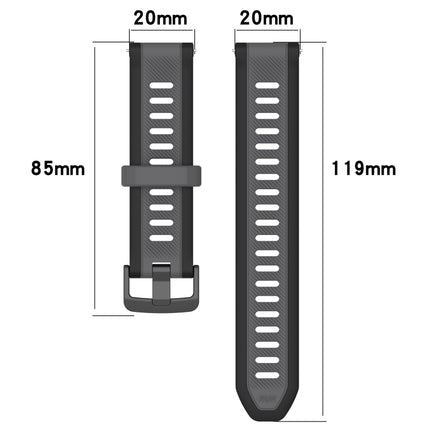 20mm Two Color Textured Silicone Watch Band