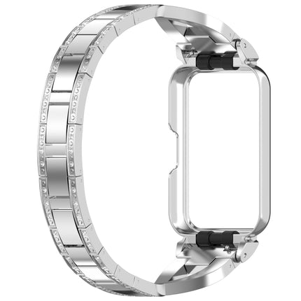 For Samsung Galaxy Fit 3 X Shaped Dual Row Diamond Metal Frame Watch Band