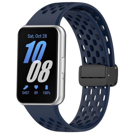 For Samsung Galaxy Fit 3 Hole Style Magnetic Folding Buckle Silicone Watch Band