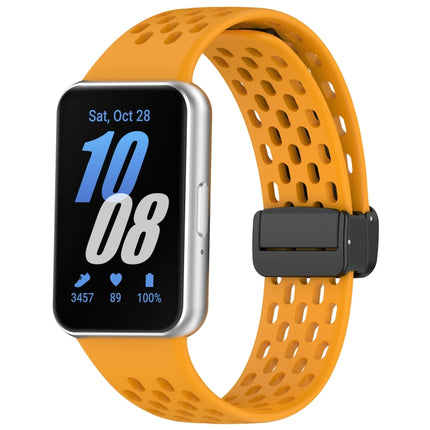 For Samsung Galaxy Fit 3 Hole Style Magnetic Folding Buckle Silicone Watch Band