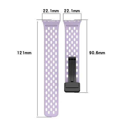For Samsung Galaxy Fit 3 Hole Style Magnetic Folding Buckle Silicone Watch Band, Starlight, White, Pink, Midnight Blue, Dark Green, Light Gray, Yellow, Red, Black, Blue, Orange, Purple - DealBuddy