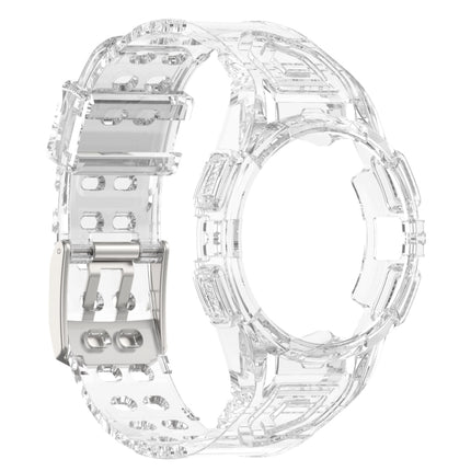 For Samsung Galaxy Watch FE / Watch6 / Watch6 Classic Armored TPU Integrated Watch Band, Transparent White, Transparent Black, Transparent Pink, Transparent Blue, Transparent Orange, Transparent Green, Black, Blue, Red, Pink, Ivory White, Coffee, Orange - DealBuddy