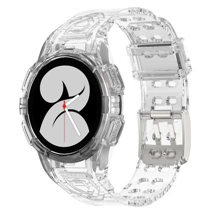 For Samsung Galaxy Watch FE / Watch6 / Watch6 Classic Armored TPU Integrated Watch Band, Transparent White, Transparent Black, Transparent Pink, Transparent Blue, Transparent Orange, Transparent Green, Black, Blue, Red, Pink, Ivory White, Coffee, Orange - DealBuddy