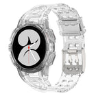 For Samsung Galaxy Watch FE / Watch6 / Watch6 Classic Armored TPU Integrated Watch Band, Transparent White, Transparent Black, Transparent Pink, Transparent Blue, Transparent Orange, Transparent Green, Black, Blue, Red, Pink, Ivory White, Coffee, Orange - DealBuddy