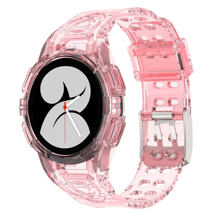 For Samsung Galaxy Watch FE / Watch6 / Watch6 Classic Armored TPU Integrated Watch Band, Transparent White, Transparent Black, Transparent Pink, Transparent Blue, Transparent Orange, Transparent Green, Black, Blue, Red, Pink, Ivory White, Coffee, Orange - DealBuddy