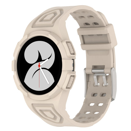 For Samsung Galaxy Watch FE / Watch6 / Watch6 Classic Armored TPU Integrated Watch Band, Transparent White, Transparent Black, Transparent Pink, Transparent Blue, Transparent Orange, Transparent Green, Black, Blue, Red, Pink, Ivory White, Coffee, Orange - DealBuddy