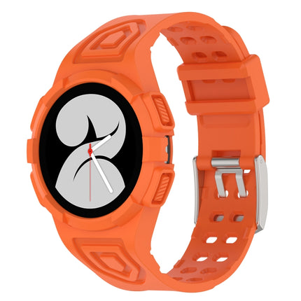 For Samsung Galaxy Watch FE / Watch6 / Watch6 Classic Armored TPU Integrated Watch Band, Transparent White, Transparent Black, Transparent Pink, Transparent Blue, Transparent Orange, Transparent Green, Black, Blue, Red, Pink, Ivory White, Coffee, Orange - DealBuddy