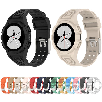 For Samsung Galaxy Watch FE / Watch6 / Watch6 Classic Armored TPU Integrated Watch Band, Transparent White, Transparent Black, Transparent Pink, Transparent Blue, Transparent Orange, Transparent Green, Black, Blue, Red, Pink, Ivory White, Coffee, Orange - DealBuddy