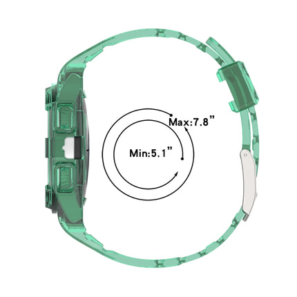 For Samsung Galaxy Watch FE / Watch6 / Watch6 Classic Armored TPU Integrated Watch Band, Transparent White, Transparent Black, Transparent Pink, Transparent Blue, Transparent Orange, Transparent Green, Black, Blue, Red, Pink, Ivory White, Coffee, Orange - DealBuddy