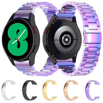 Three Bead Stainless Steel Metal Watch Strap