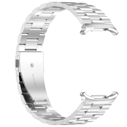 For Samsung Galaxy Watch Ultra 47mm Three Beads Stainless Steel Metal Watch Band, Silver, Black, Gold, Rose Gold - DealBuddy
