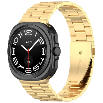 For Samsung Galaxy Watch Ultra 47mm Three Beads Stainless Steel Metal Watch Band, Silver, Black, Gold, Rose Gold - DealBuddy
