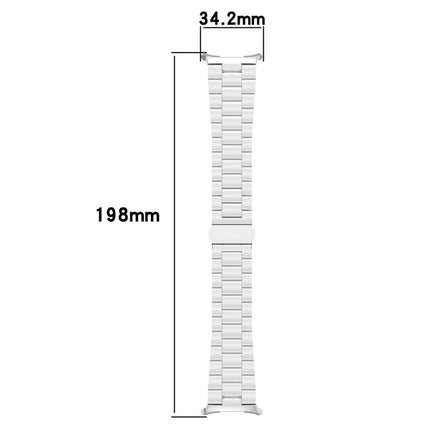 For Samsung Galaxy Watch Ultra 47mm Three Beads Stainless Steel Metal Watch Band, Silver, Black, Gold, Rose Gold - DealBuddy