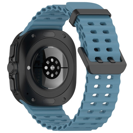 For Samsung Galaxy Watch Ultra 47mm Ocean Hole Dual Buckle Silicone Watch Band, Rock Blue, Pink, Starlight, Dark Blue, Sky Blue, Dark Green, Wine Red, Gray Green, Black, Dark Gray, Orange, White - DealBuddy