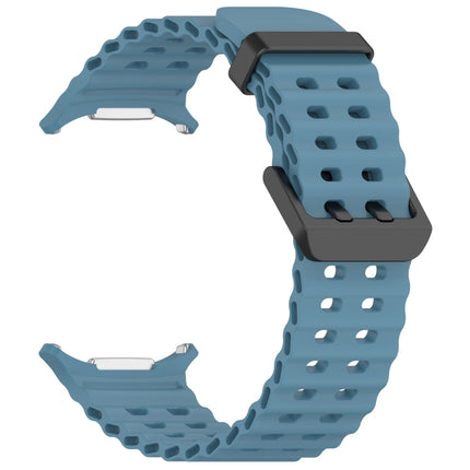 For Samsung Galaxy Watch Ultra 47mm Ocean Hole Dual Buckle Silicone Watch Band, Rock Blue, Pink, Starlight, Dark Blue, Sky Blue, Dark Green, Wine Red, Gray Green, Black, Dark Gray, Orange, White - DealBuddy