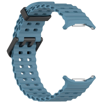 For Samsung Galaxy Watch Ultra 47mm Ocean Hole Dual Buckle Silicone Watch Band, Rock Blue, Pink, Starlight, Dark Blue, Sky Blue, Dark Green, Wine Red, Gray Green, Black, Dark Gray, Orange, White - DealBuddy