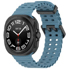 For Samsung Galaxy Watch Ultra 47mm Ocean Hole Dual Buckle Silicone Watch Band, Rock Blue, Pink, Starlight, Dark Blue, Sky Blue, Dark Green, Wine Red, Gray Green, Black, Dark Gray, Orange, White - DealBuddy