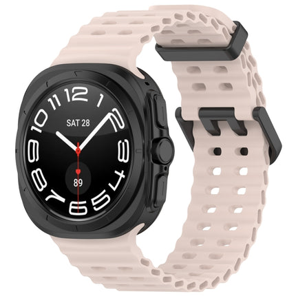 For Samsung Galaxy Watch Ultra 47mm Ocean Hole Dual Buckle Silicone Watch Band, Rock Blue, Pink, Starlight, Dark Blue, Sky Blue, Dark Green, Wine Red, Gray Green, Black, Dark Gray, Orange, White - DealBuddy