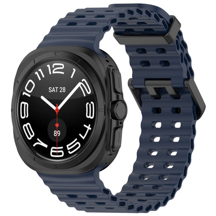 For Samsung Galaxy Watch Ultra 47mm Ocean Hole Dual Buckle Silicone Watch Band, Rock Blue, Pink, Starlight, Dark Blue, Sky Blue, Dark Green, Wine Red, Gray Green, Black, Dark Gray, Orange, White - DealBuddy
