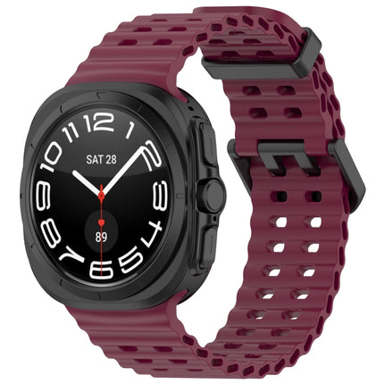 For Samsung Galaxy Watch Ultra 47mm Ocean Hole Dual Buckle Silicone Watch Band, Rock Blue, Pink, Starlight, Dark Blue, Sky Blue, Dark Green, Wine Red, Gray Green, Black, Dark Gray, Orange, White - DealBuddy