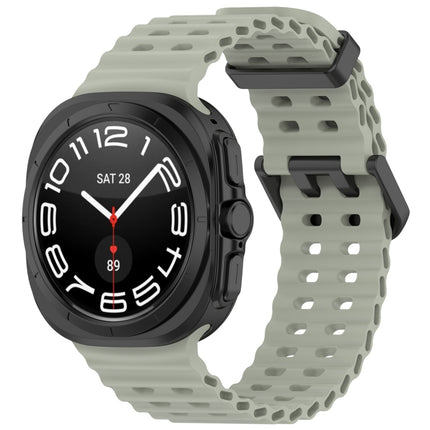 For Samsung Galaxy Watch Ultra 47mm Ocean Hole Dual Buckle Silicone Watch Band, Rock Blue, Pink, Starlight, Dark Blue, Sky Blue, Dark Green, Wine Red, Gray Green, Black, Dark Gray, Orange, White - DealBuddy