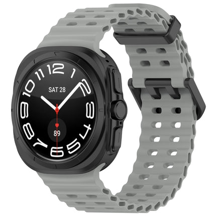 For Samsung Galaxy Watch Ultra 47mm Ocean Hole Dual Buckle Silicone Watch Band, Rock Blue, Pink, Starlight, Dark Blue, Sky Blue, Dark Green, Wine Red, Gray Green, Black, Dark Gray, Orange, White - DealBuddy