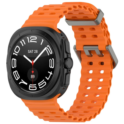 For Samsung Galaxy Watch Ultra 47mm Ocean Hole Dual Buckle Silicone Watch Band, Rock Blue, Pink, Starlight, Dark Blue, Sky Blue, Dark Green, Wine Red, Gray Green, Black, Dark Gray, Orange, White - DealBuddy