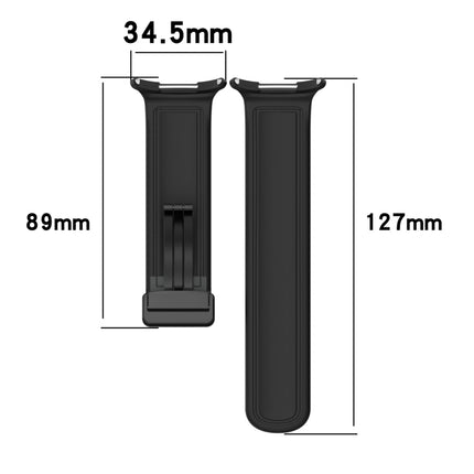 For Samsung Galaxy Watch Ultra 47mm Magnetic Folding Buckle Silicone Leather Watch Band, Black, Gray, Orange, Green, Light Brown, Dark Blue - DealBuddy